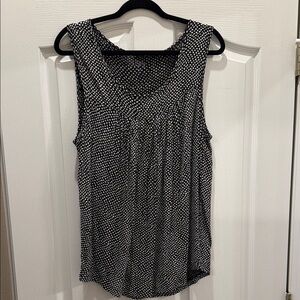 LOFT Black and White Dotted Tank Top